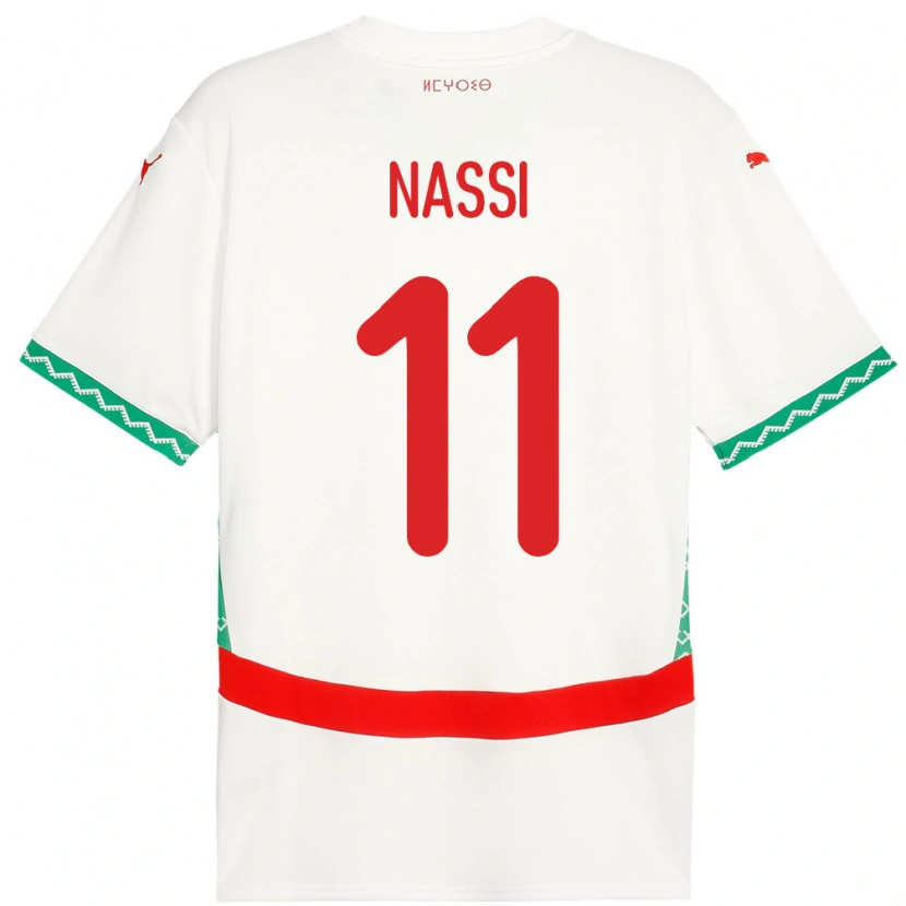 Danxen Homme Maillot Maroc Walid Nassi #11 Blanc Tenues Extérieur 24-26 T-Shirt