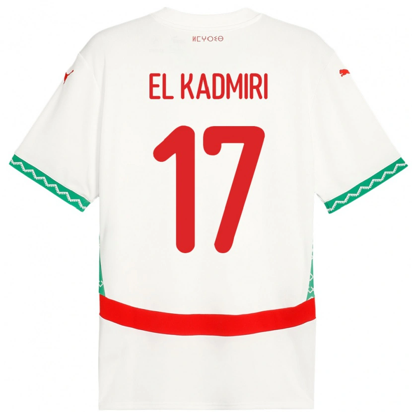 Danxen Homme Maillot Maroc Ugo Lamare El Kadmiri #17 Blanc Tenues Extérieur 24-26 T-Shirt