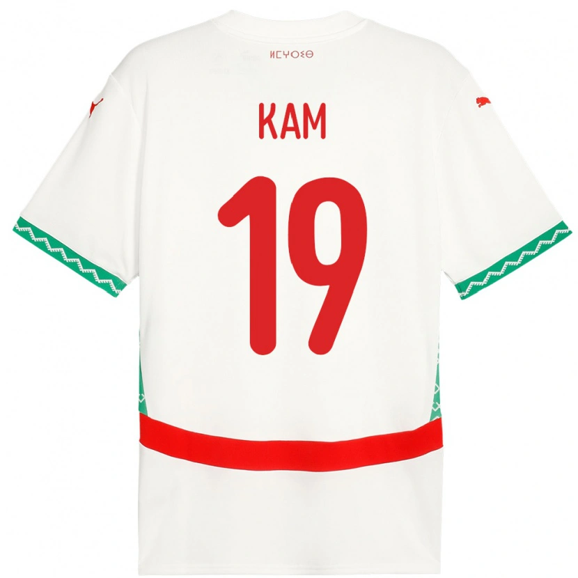 Danxen Homme Maillot Maroc Othmane Kam #19 Blanc Tenues Extérieur 24-26 T-Shirt