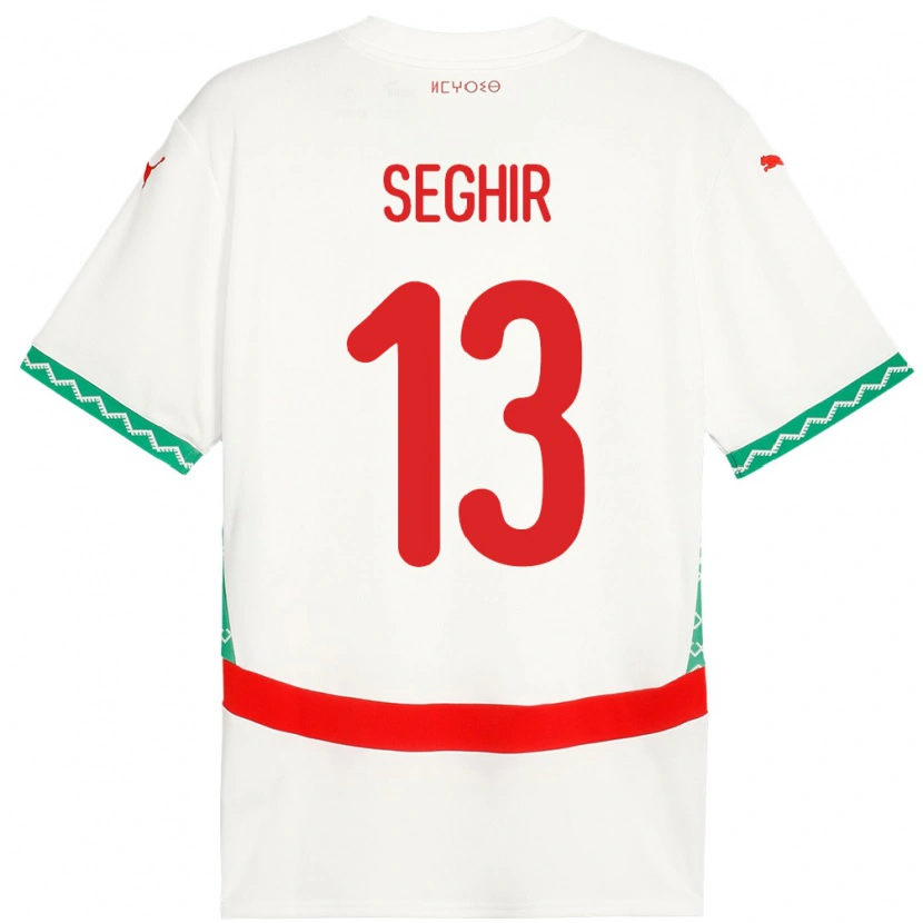 Danxen Homme Maillot Maroc Sabah Seghir #13 Blanc Tenues Extérieur 24-26 T-Shirt