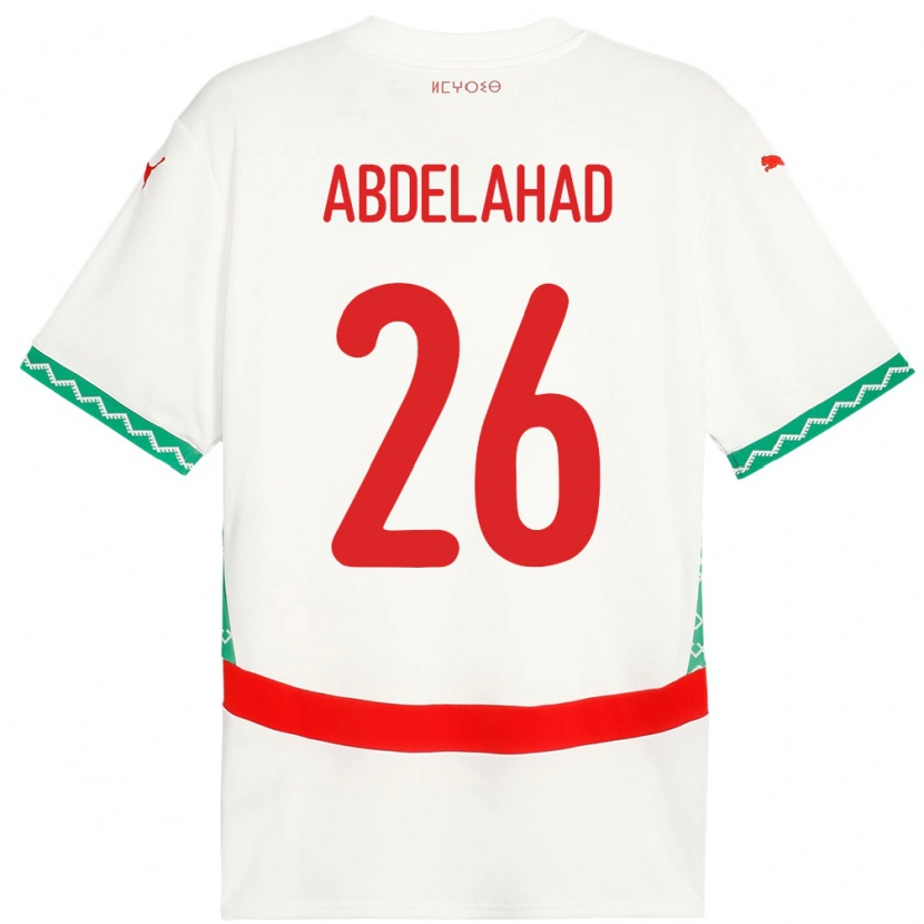 Danxen Homme Maillot Maroc Imane Abdelahad #26 Blanc Tenues Extérieur 24-26 T-Shirt