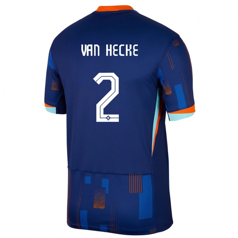 Danxen Homme Maillot Pays-Bas Jan Paul Van Hecke #2 Bleu Tenues Extérieur 24-26 T-Shirt