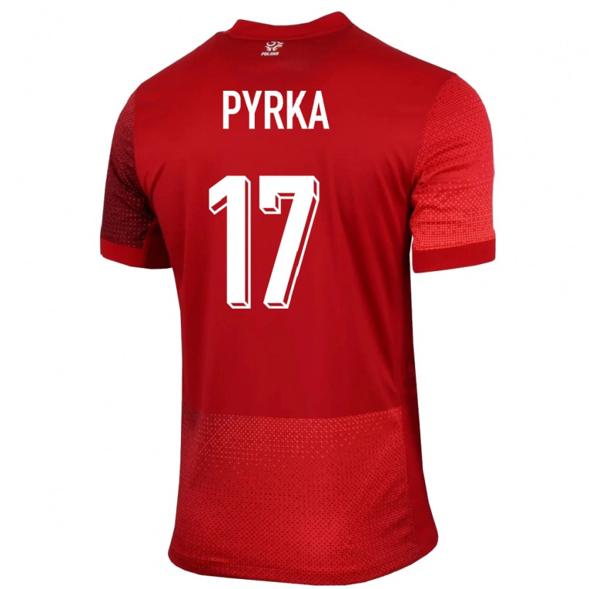 Danxen Homme Maillot Pologne Arkadiusz Pyrka #17 Rouge Tenues Extérieur 24-26 T-Shirt