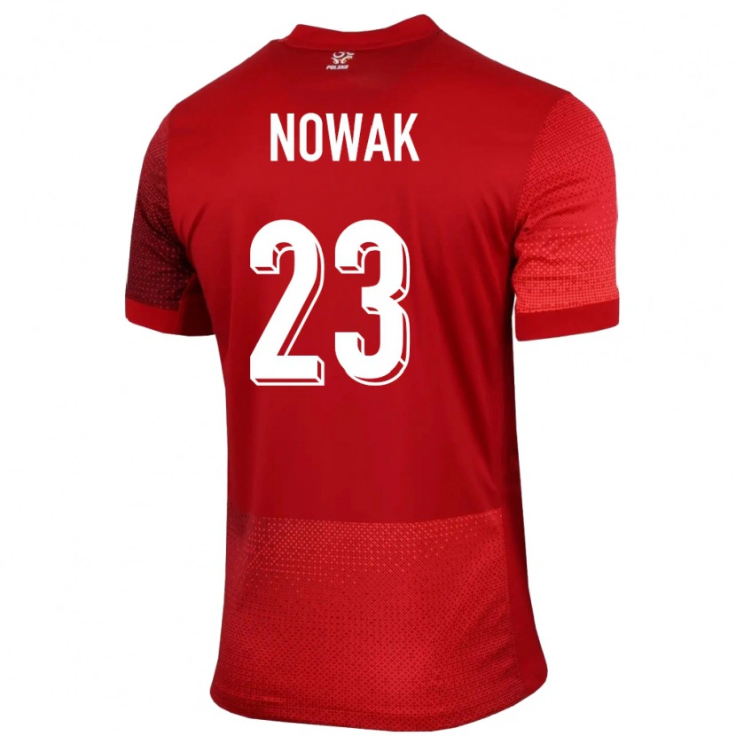 Danxen Homme Maillot Pologne Wiktor Nowak #23 Rouge Tenues Extérieur 24-26 T-Shirt
