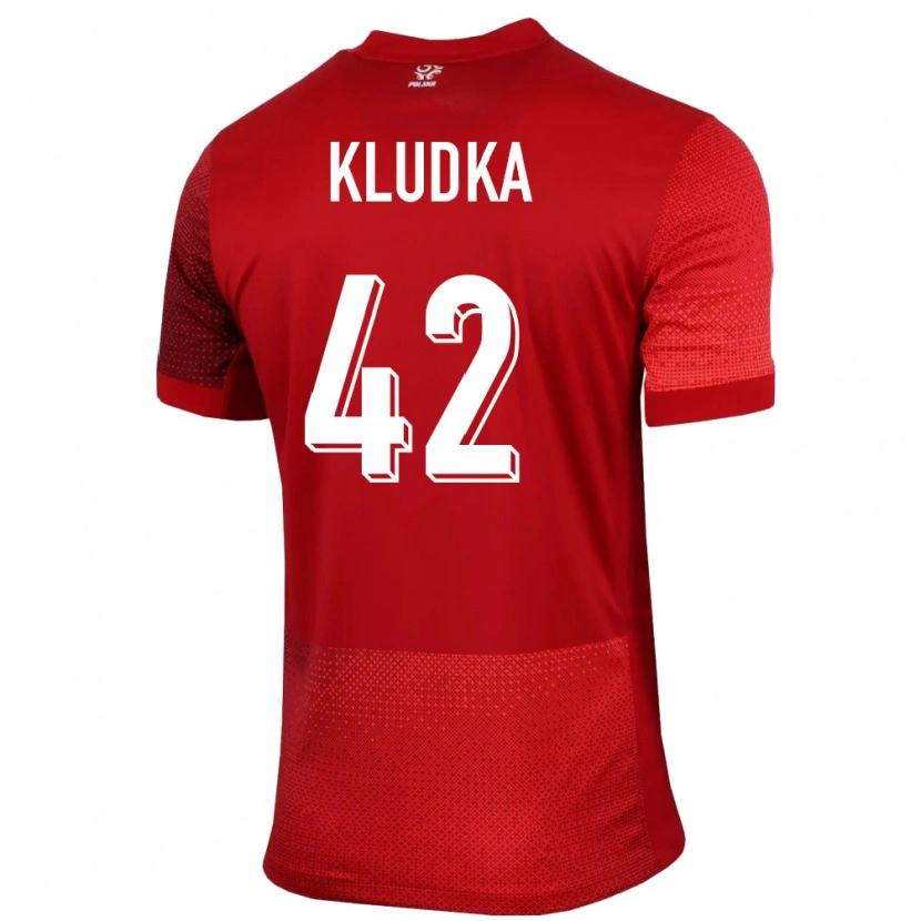 Danxen Homme Maillot Pologne Bartlomiej Kludka #42 Rouge Tenues Extérieur 24-26 T-Shirt