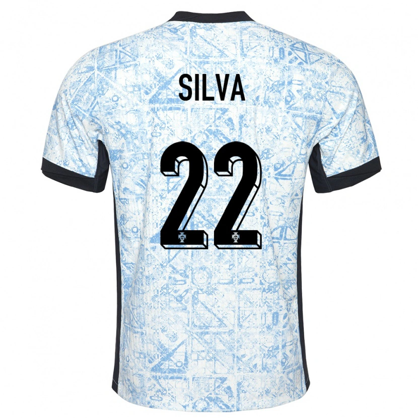 Danxen Homme Maillot Portugal Rui Silva #22 Bleu Crème Tenues Extérieur 24-26 T-Shirt