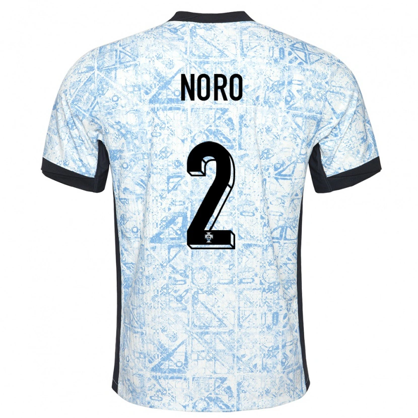 Danxen Homme Maillot Portugal Jonatás Noro #2 Bleu Crème Tenues Extérieur 24-26 T-Shirt
