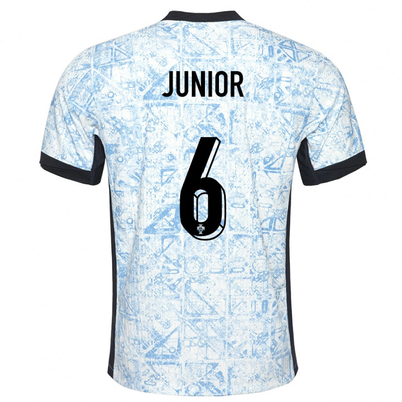 Danxen Homme Maillot Portugal Marlon Junior #6 Bleu Crème Tenues Extérieur 24-26 T-Shirt