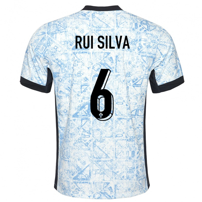 Danxen Homme Maillot Portugal Rui Silva #6 Bleu Crème Tenues Extérieur 24-26 T-Shirt