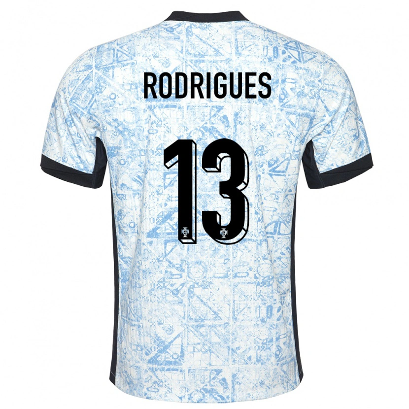 Danxen Homme Maillot Portugal Paulo Rodrigues #13 Bleu Crème Tenues Extérieur 24-26 T-Shirt