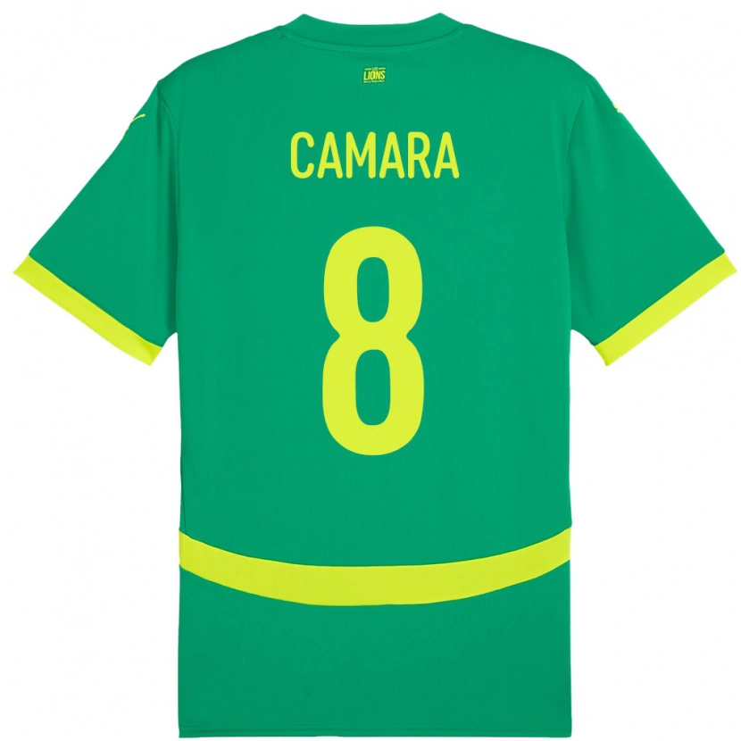Danxen Homme Maillot Sénégal Lamine Camara #8 Vert Tenues Extérieur 24-26 T-Shirt