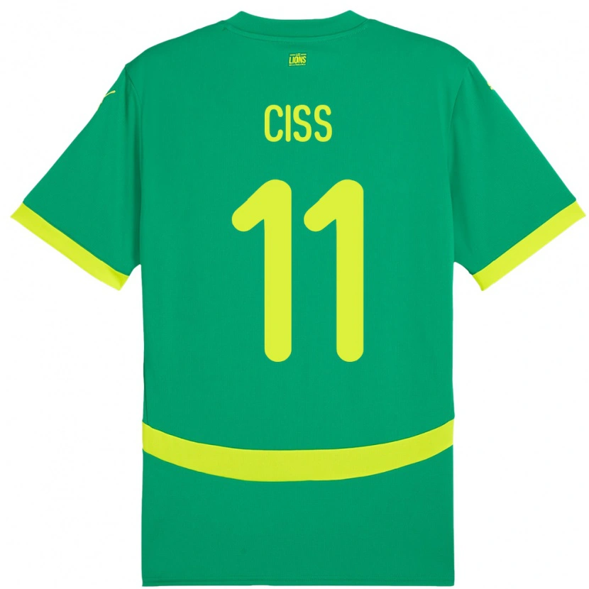 Danxen Homme Maillot Sénégal Pathé Ciss #11 Vert Tenues Extérieur 24-26 T-Shirt