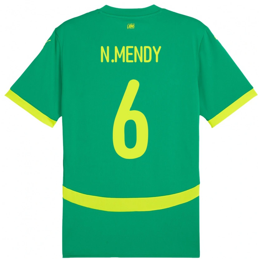Danxen Homme Maillot Sénégal Nampalys Mendy #6 Vert Tenues Extérieur 24-26 T-Shirt