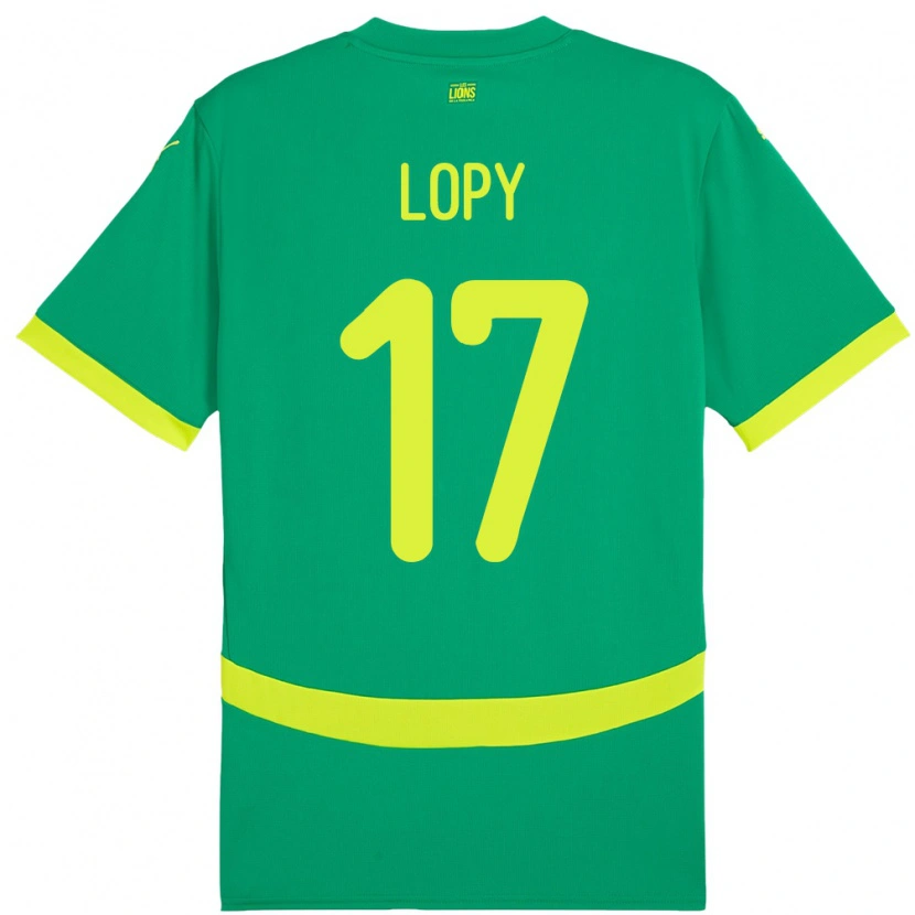 Danxen Homme Maillot Sénégal Dion Lopy #17 Vert Tenues Extérieur 24-26 T-Shirt