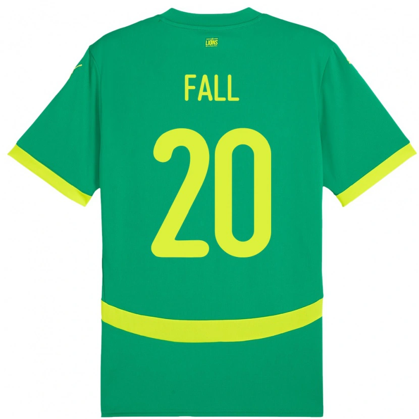 Danxen Homme Maillot Sénégal Korka Fall #20 Vert Tenues Extérieur 24-26 T-Shirt