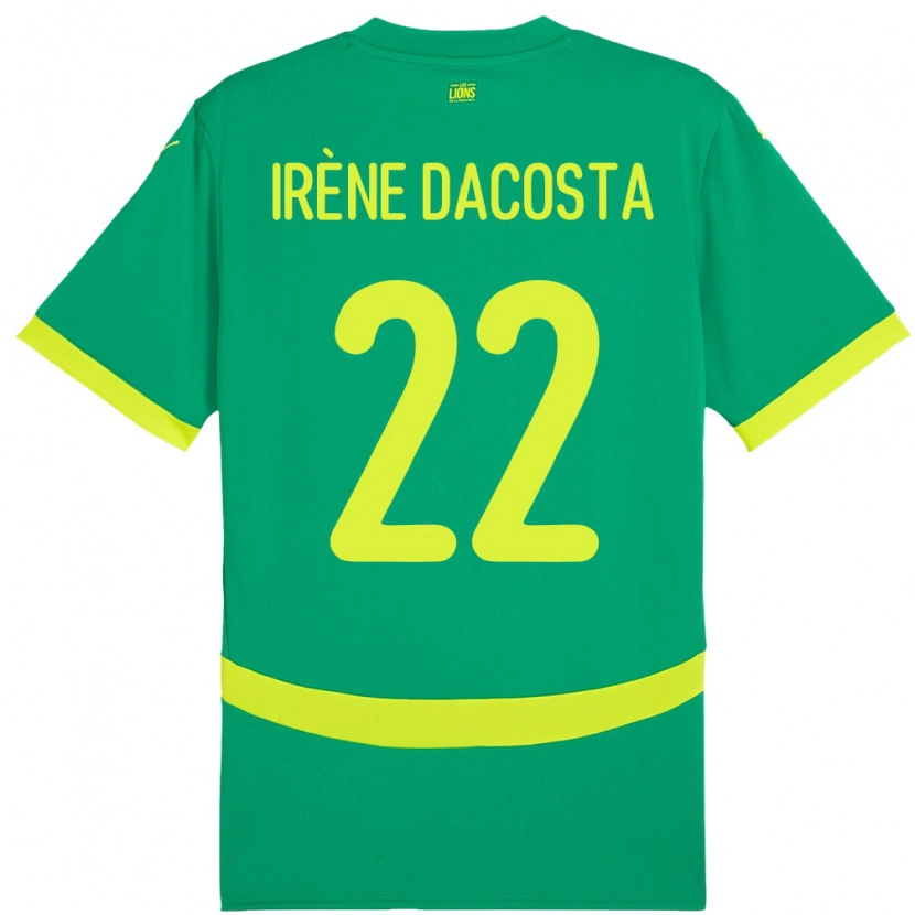Danxen Homme Maillot Sénégal Gladys Irene Dacosta #22 Vert Tenues Extérieur 24-26 T-Shirt