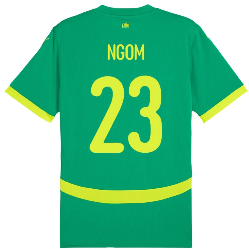Danxen Homme Maillot Sénégal Astou Ngom #23 Vert Tenues Extérieur 24-26 T-Shirt