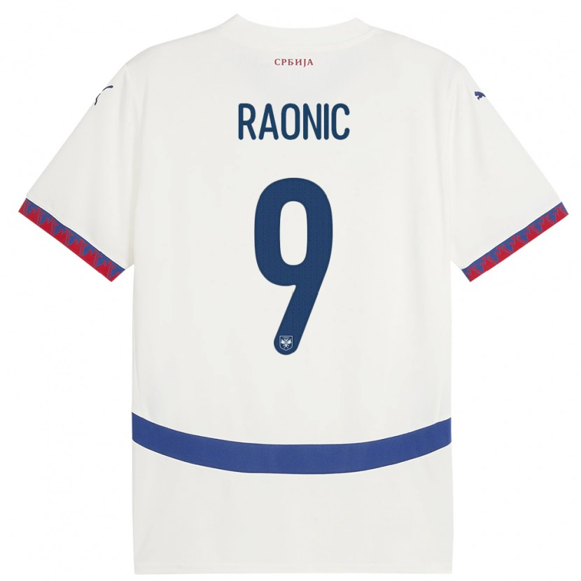 Danxen Homme Maillot Serbie Sava Raonic #9 Blanc Tenues Extérieur 24-26 T-Shirt