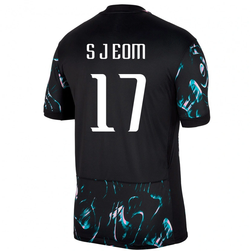 Danxen Homme Maillot Corée Du Sud Ji-Sung Eom #17 Noir Tenues Extérieur 24-26 T-Shirt