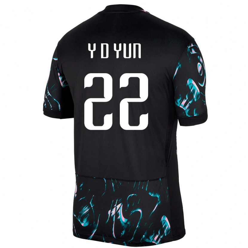 Danxen Homme Maillot Corée Du Sud Do-Young Yun #22 Noir Tenues Extérieur 24-26 T-Shirt