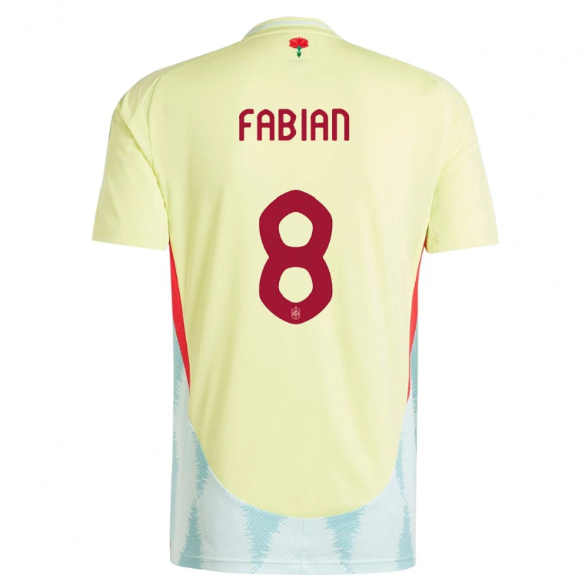 Danxen Homme Maillot Espagne Fabián Ruiz #8 Jaune Tenues Extérieur 24-26 T-Shirt