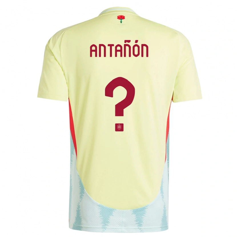 Danxen Homme Maillot Espagne Andrés Antañón #0 Jaune Tenues Extérieur 24-26 T-Shirt