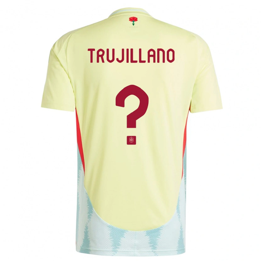 Danxen Homme Maillot Espagne Guillermo Trujillano #0 Jaune Tenues Extérieur 24-26 T-Shirt