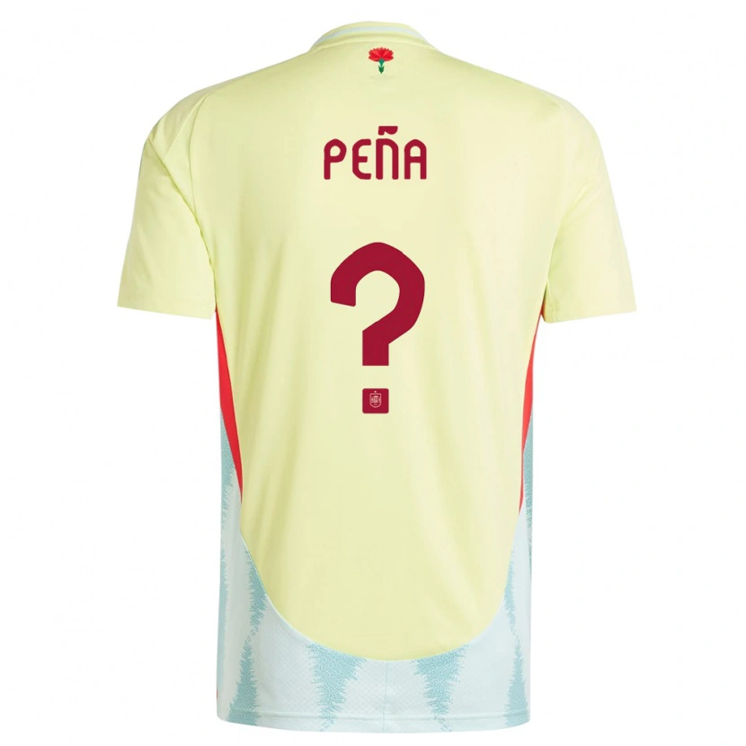 Danxen Homme Maillot Espagne Pablo Peña #0 Jaune Tenues Extérieur 24-26 T-Shirt