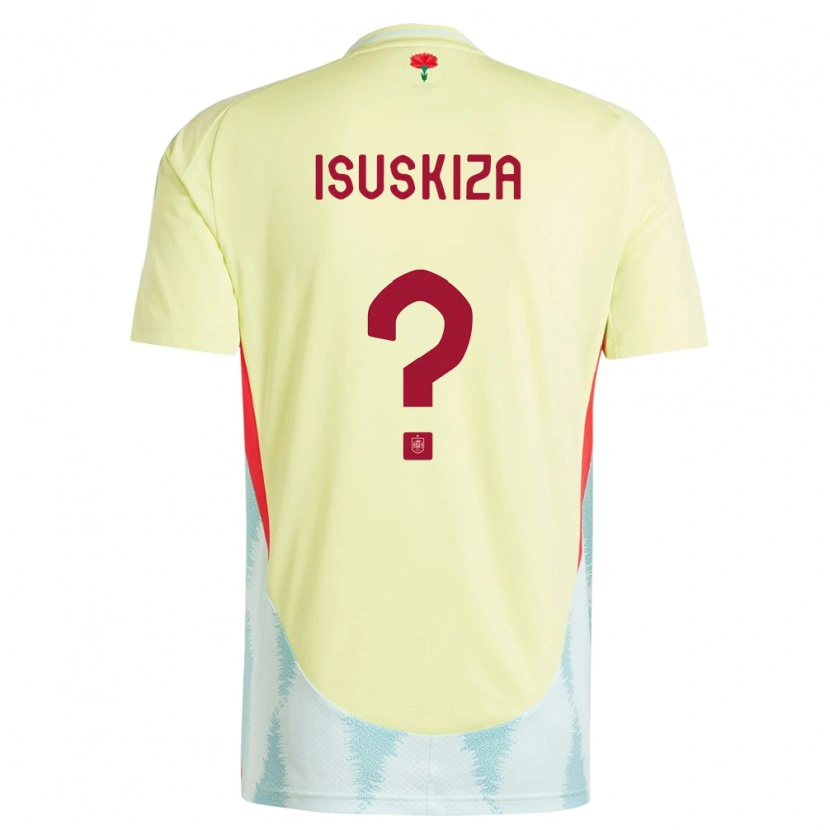 Danxen Homme Maillot Espagne Gorka Isuskiza #0 Jaune Tenues Extérieur 24-26 T-Shirt