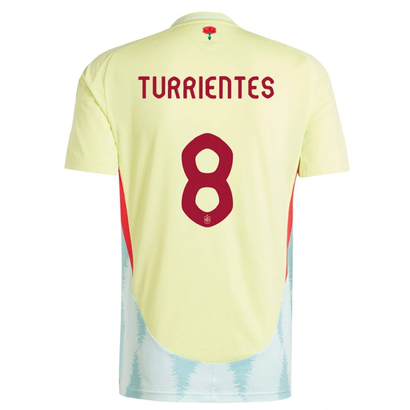 Danxen Homme Maillot Espagne Beñat Turrientes #8 Jaune Tenues Extérieur 24-26 T-Shirt