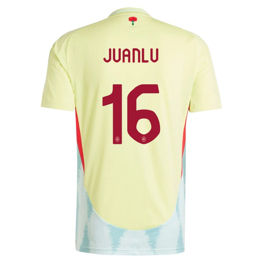 Danxen Homme Maillot Espagne Juanlu Sánchez #16 Jaune Tenues Extérieur 24-26 T-Shirt