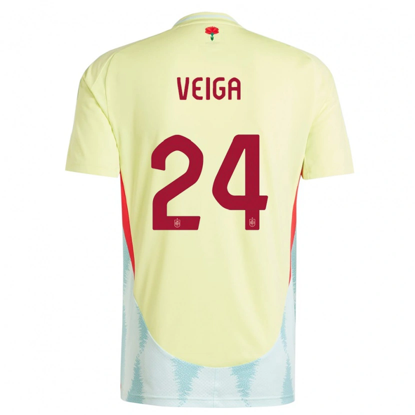 Danxen Homme Maillot Espagne Gabri Veiga #24 Jaune Tenues Extérieur 24-26 T-Shirt