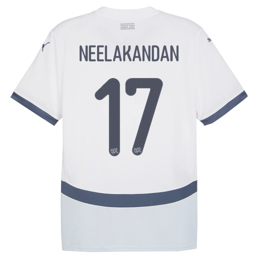 Danxen Homme Maillot Suisse Ranjan Neelakandan #17 Blanc Tenues Extérieur 24-26 T-Shirt