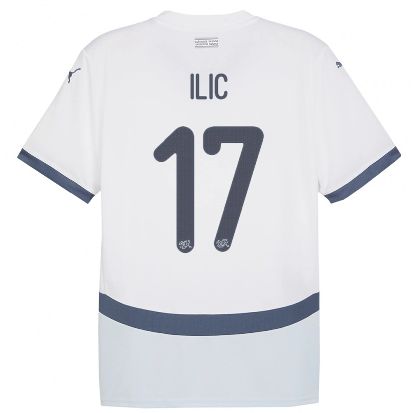 Danxen Homme Maillot Suisse Adam Ilic #17 Blanc Tenues Extérieur 24-26 T-Shirt