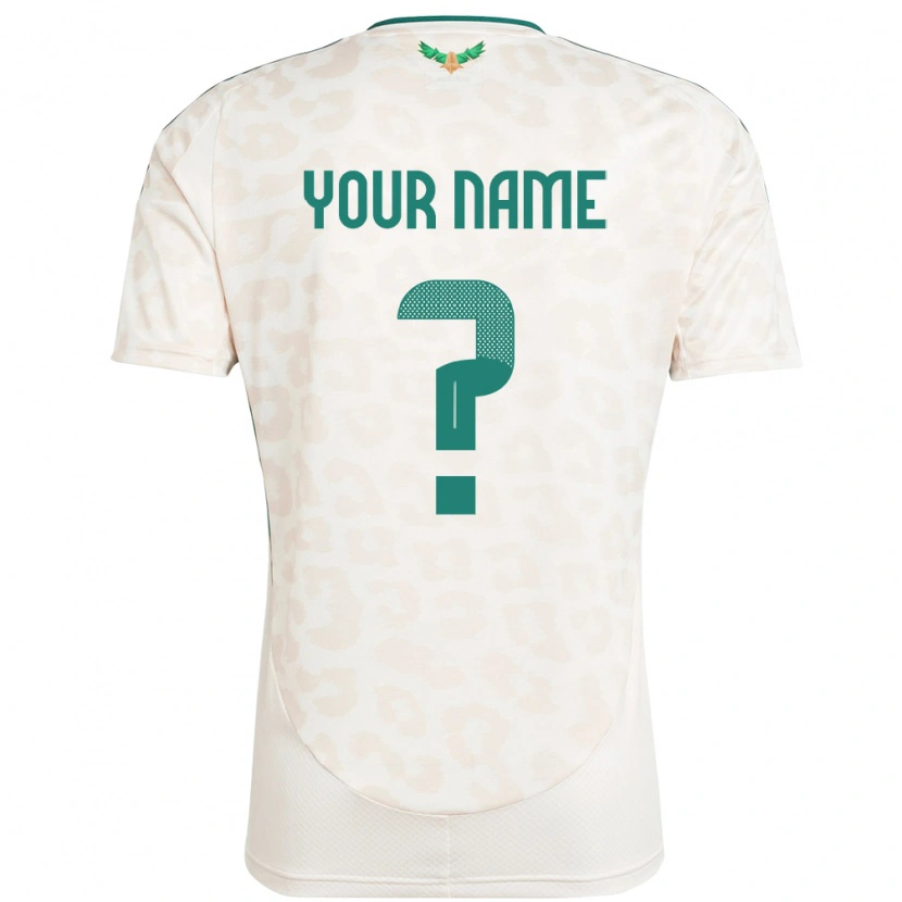 Danxen Homme Maillot Arabie Saoudite Votre Nom #0 Blanc Tenues Extérieur 24-26 T-Shirt
