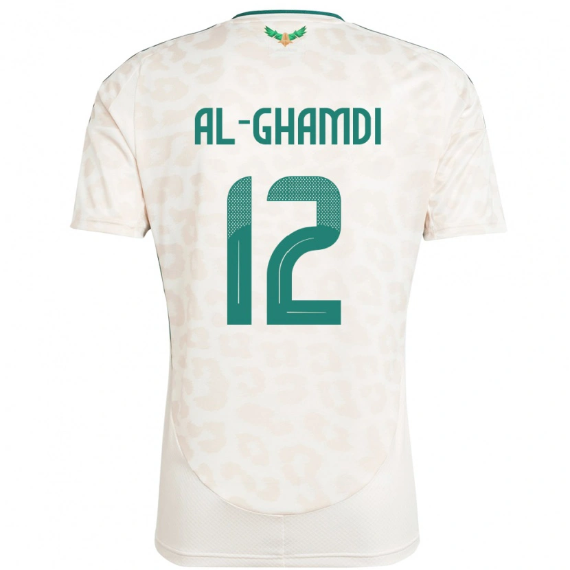Danxen Homme Maillot Arabie Saoudite Rayan Al-Ghamdi #12 Blanc Tenues Extérieur 24-26 T-Shirt