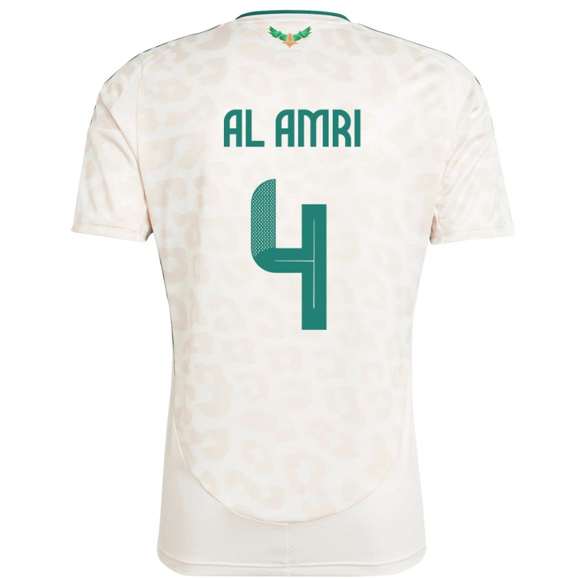 Danxen Homme Maillot Arabie Saoudite Abdulelah Al Amri #4 Blanc Tenues Extérieur 24-26 T-Shirt
