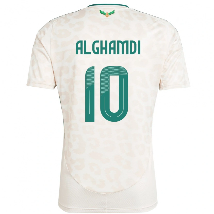 Danxen Homme Maillot Arabie Saoudite Ahmad Alghamdi #10 Blanc Tenues Extérieur 24-26 T-Shirt
