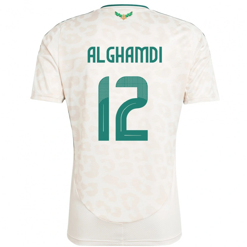 Danxen Homme Maillot Arabie Saoudite Faisal Alghamdi #12 Blanc Tenues Extérieur 24-26 T-Shirt