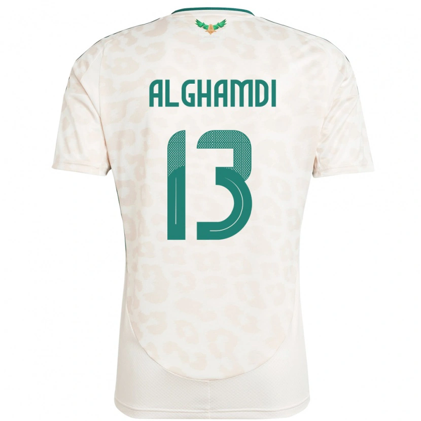 Danxen Homme Maillot Arabie Saoudite Hazzaa Alghamdi #13 Blanc Tenues Extérieur 24-26 T-Shirt