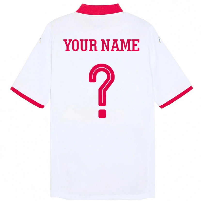 Danxen Homme Maillot Tunisie Votre Nom #0 Blanc Tenues Extérieur 24-26 T-Shirt