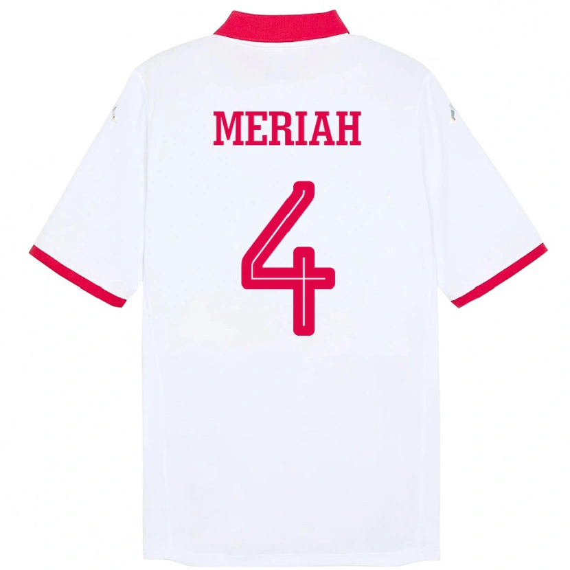 Danxen Homme Maillot Tunisie Yassine Meriah #4 Blanc Tenues Extérieur 24-26 T-Shirt