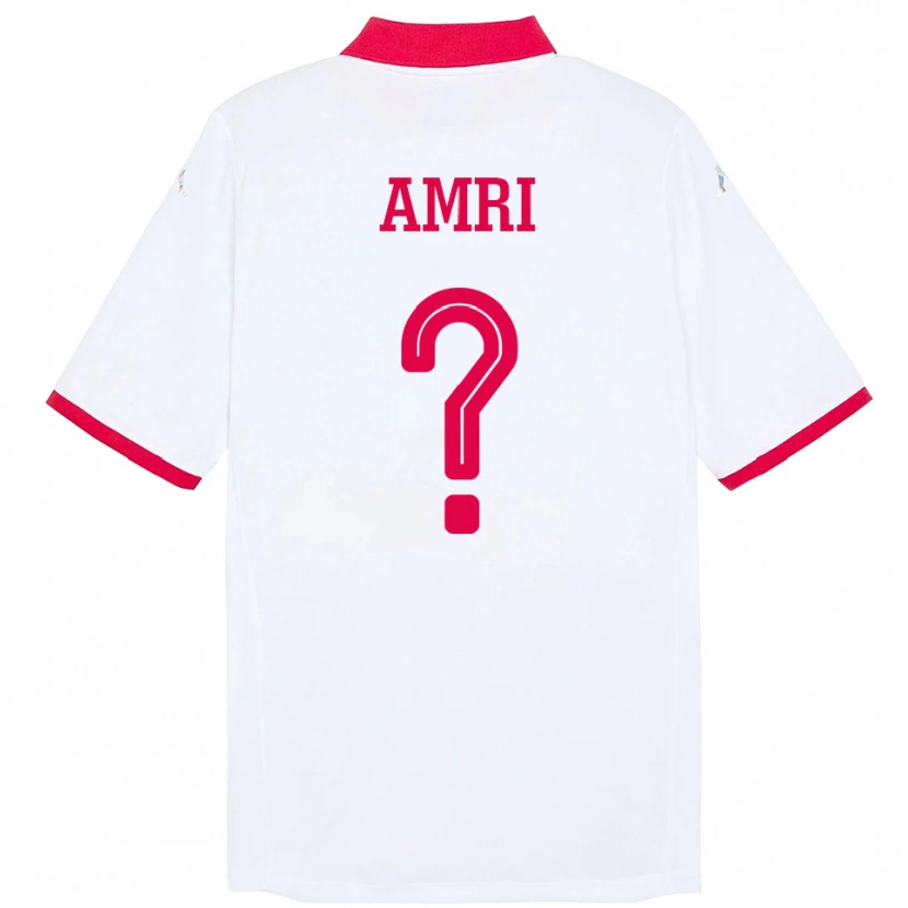 Danxen Homme Maillot Tunisie Abdallah Amri #0 Blanc Tenues Extérieur 24-26 T-Shirt