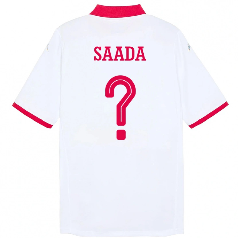 Danxen Homme Maillot Tunisie Malek Saada #0 Blanc Tenues Extérieur 24-26 T-Shirt