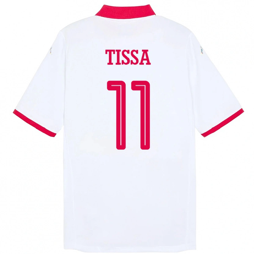 Danxen Homme Maillot Tunisie Wassim Tissa #11 Blanc Tenues Extérieur 24-26 T-Shirt