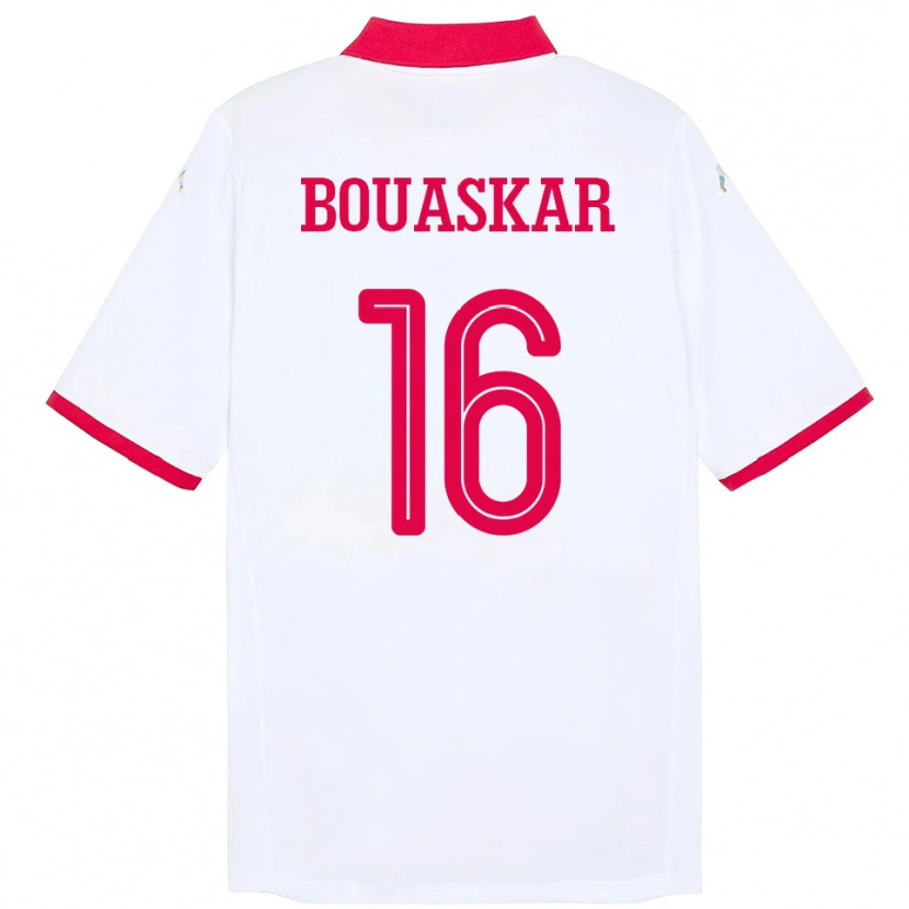 Danxen Homme Maillot Tunisie Slim Bouaskar #16 Blanc Tenues Extérieur 24-26 T-Shirt