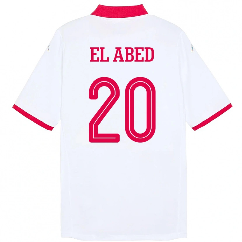 Danxen Homme Maillot Tunisie Iyed El Abed #20 Blanc Tenues Extérieur 24-26 T-Shirt