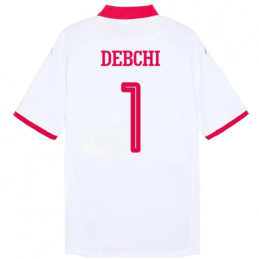 Danxen Homme Maillot Tunisie Mohamed Sedki Debchi #1 Blanc Tenues Extérieur 24-26 T-Shirt