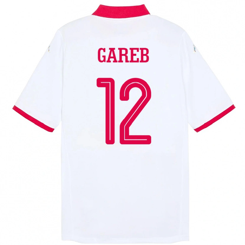 Danxen Homme Maillot Tunisie Adem Gareb #12 Blanc Tenues Extérieur 24-26 T-Shirt