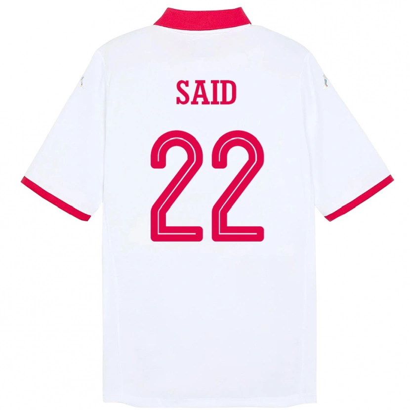 Danxen Homme Maillot Tunisie Bechir Ben Said #22 Blanc Tenues Extérieur 24-26 T-Shirt